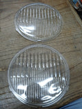 Vtg NOS Pair Ford Model A Replacement Twolite Headlight Lenses 8 15/32" x 7 7/8"