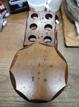 Vtg Aztec 6 Piece Smoking Pipe Wooden Stand Holder Rack with Humidor Nice Shape!