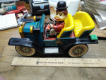 Vtg Japan TN Mystery 1901 Battery Powered Tin Toy Jalopy Car w/Lights Working!