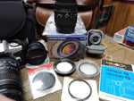 Vtg Minolta Maxxum 5 35mm Film Camera Quantaray 100 300mm 28 90mm Lenses Case++