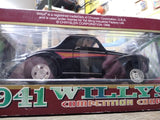 Vtg Road Legends 1941 Willys Competition Coupe 1:18 Scale Black Diecast Car wBox
