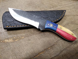 Custom Hand Made Carbon Steel Hunting Knife 4" Blade 4" Handle w/Sheath!