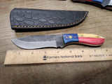 Custom Hand Made Carbon Steel Hunting Knife 4" Blade 4" Handle w/Sheath!