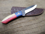 Custom Hand Made Carbon Steel Hunting Knife 4.25" Blade 3.75" Handle w/Sheath!