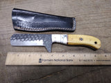 Custom Hand Made Carbon Steel Bull Cutter Knife 4" Blade 4.5" Handle w/Sheath!