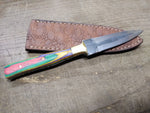 Custom Hand Made Carbon Steel Dagger Knife 4" Blade 4.25" Green Handle w/Sheath!