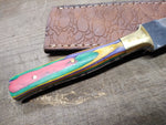 Custom Hand Made Carbon Steel Dagger Knife 4" Blade 4.25" Green Handle w/Sheath!