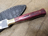 Custom Hand Made Carbon Steel Dagger Knife 4.25" Blade Purple Handle w/Sheath!