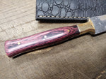 Custom Hand Made Carbon Steel Dagger Knife 4.25" Blade Purple Handle w/Sheath!