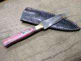 Custom Hand Made Carbon Steel Dagger Knife 4.25" Blade Wooden Handle w/Sheath!