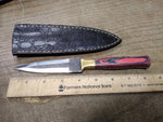 Custom Hand Made Carbon Steel Dagger Knife 4.25" Blade Wooden Handle w/Sheath!