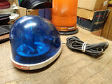 Vtg 1970's Federal Signal Co Blue Teardrop Rotating Emergency Beacon Light Works