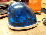 Vtg 1970's Federal Signal Co Blue Teardrop Rotating Emergency Beacon Light Works