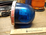 Vtg 1970's Federal Signal Co Blue Teardrop Rotating Emergency Beacon Light Works