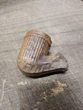 Vtg Finzer Brown Clay Fancy Smoking Tobacco Trade Elbow Pipe 1.75"