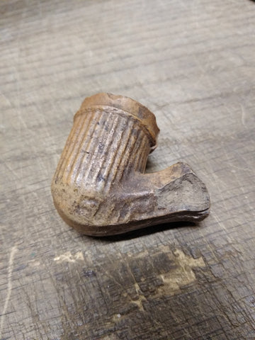 Vtg Finzer Brown Clay Fancy Smoking Tobacco Trade Elbow Pipe 1.75"