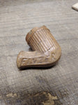 Vtg Finzer Brown Clay Fancy Smoking Tobacco Trade Elbow Pipe 1.75"