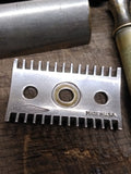 Vtg Antique Gillette 3 Piece Gold Tone Open Comb Razor w/Blades Silver Plate Box