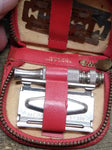 Vtg Gillette 3 Piece Travel Razor with Case Date Code K-2 1965 Great Shape!