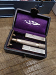 Vtg Gillette 3 Piece Razor w/Case Blades Nov 15 1904 Pat# B945177 Nice Shape!