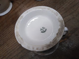 Vtg J.P.L Limoges France China Shaving Mug Cup Hand Painted Floral Gold Trim