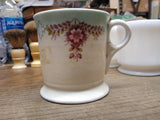 Vtg China Shaving Mug Cup Hand Painted Floral Vines Wreath Trim