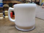 Vtg Hazel Atlas? Milk Glass Shaving Footed Mug Cup 3.5" Tall D Handle 1940s-50s