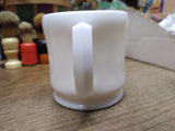 Vtg Hazel Atlas? Milk Glass Shaving Footed Mug Cup 3.5" Tall D Handle 1940s-50s