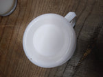 Vtg Hazel Atlas? Milk Glass Shaving Footed Mug Cup 3.5" Tall D Handle 1940s-50s