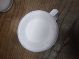 Vtg Hazel Atlas? Milk Glass Shaving Footed Mug Cup 3.5" Tall D Handle 1940s-50s
