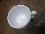 Vtg Hazel Atlas? Milk Glass Shaving Footed Mug Cup 3.5" Tall D Handle 1940s-50s