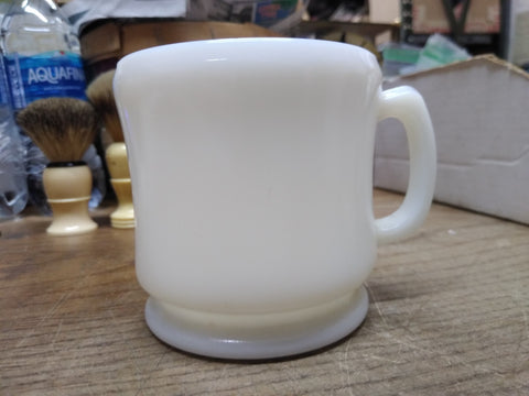 Vtg Hazel Atlas? Milk Glass Shaving Footed Mug Cup 3.5" Tall Circa 1940s 1950s *