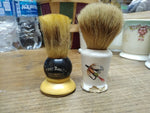 Vtg 2 Piece P&R Shaving Brush Lot Ever Ready Hard Rubber Fly Fishing Badger Hair