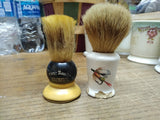 Vtg 2 Piece P&R Shaving Brush Lot Ever Ready Hard Rubber Fly Fishing Badger Hair