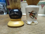 Vtg 2 Piece P&R Shaving Brush Lot Ever Ready Hard Rubber Fly Fishing Badger Hair