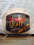 Vtg Stroh Light Beer Lighted Hanging Lucite Wall Sign in Good Working Condition!