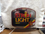 Vtg Stroh Light Beer Lighted Hanging Lucite Wall Sign in Good Working Condition!