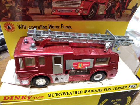 Vtg Meccano Dinky Toys Diecast 285 Merryweather Marquis Fire Tender w/Water Pump