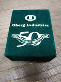 Vtg OBERG INDUSTRIES Men's Quartz Wrist Watch 1948-1998 w/Box Works Nice Shape!