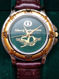 Vtg OBERG INDUSTRIES Men's Quartz Wrist Watch 1948-1998 w/Box Works Nice Shape!