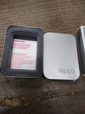NOS 2002 Sealed ZIPPO Camel Sunburst Midnight Chrome Cigarette Lighter USA w/Tin
