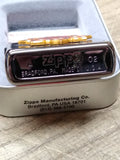 NOS 2002 Sealed ZIPPO Camel Sunburst Midnight Chrome Cigarette Lighter USA w/Tin