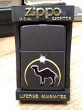 NOS 1997 Sealed ZIPPO Camel Eclipse Black Matte Cigarette Lighter USA w/Box!