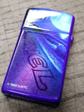 1993 Unfired ZIPPO Camel Slim Cigarette Lighter Blue Purple Matte Moonlit Beach