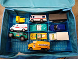Vtg 24 Pc Tara Diecast Car Collectors Case w/10 Cars Hot Wheels Matchbox Maisto