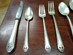 Vtg 47 Pc Holmes & Edwards Inlaid Silver Plated Lovely Lady Flat Ware Set w/Case