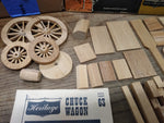 Vtg Heritage House Wooden Chuck Wagon No. 63 Scale Model Construction Kit w/Box