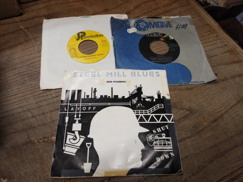 Vtg 3 Pc 45 RPM Record Lot Steel Mill Blues Pirates Power Boston Pops America