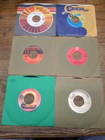 Vtg 6 Pc 45 RPM Record Lot 5th Dimension The Pipkins Curly Shuffle Eddie Rabbitt