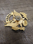 Vtg ROTC E Pluribus Unum Gold Hat Cap Badge Spread Wing Eagle Crest Screw Back